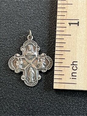 Sterling Silver Religious Cross Pendant. Small, dainty. Could be used as a charm